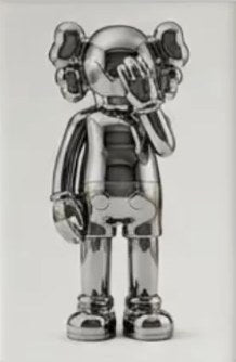 Chrome toy figure sculpture art print for a boys room in a custom frame