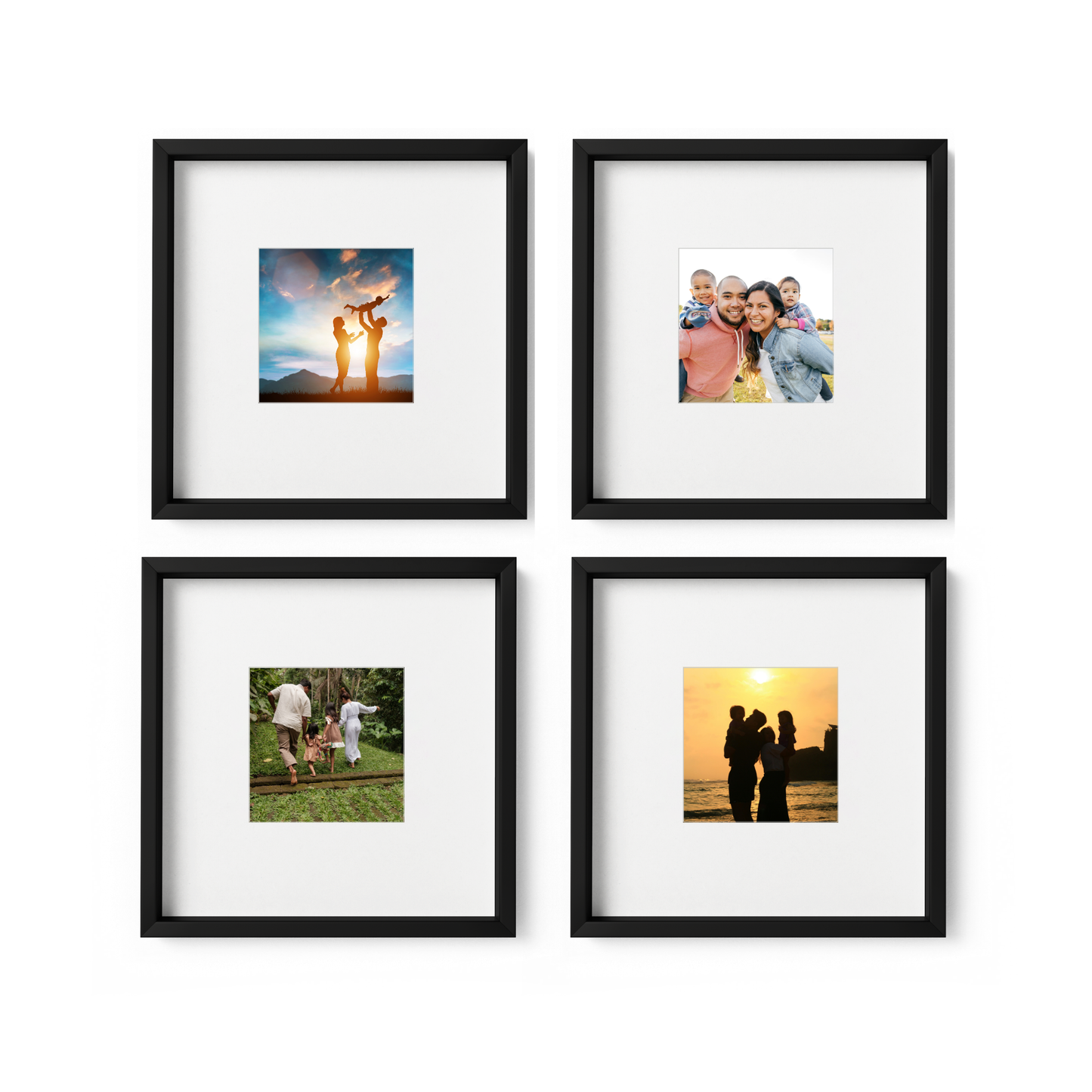 Set of 4 Square Family Photo Frames