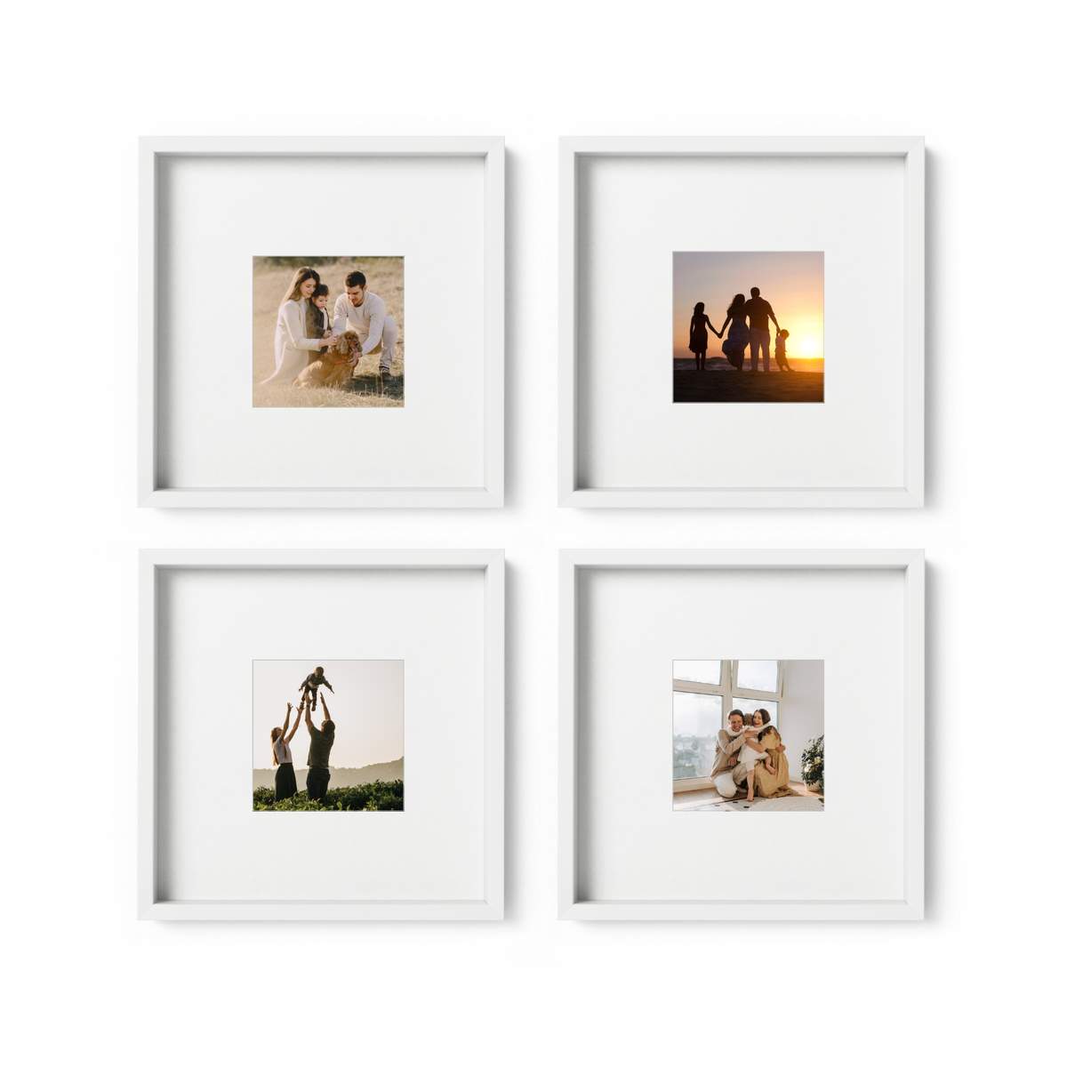 Set of 4 Square Family Photo Frames