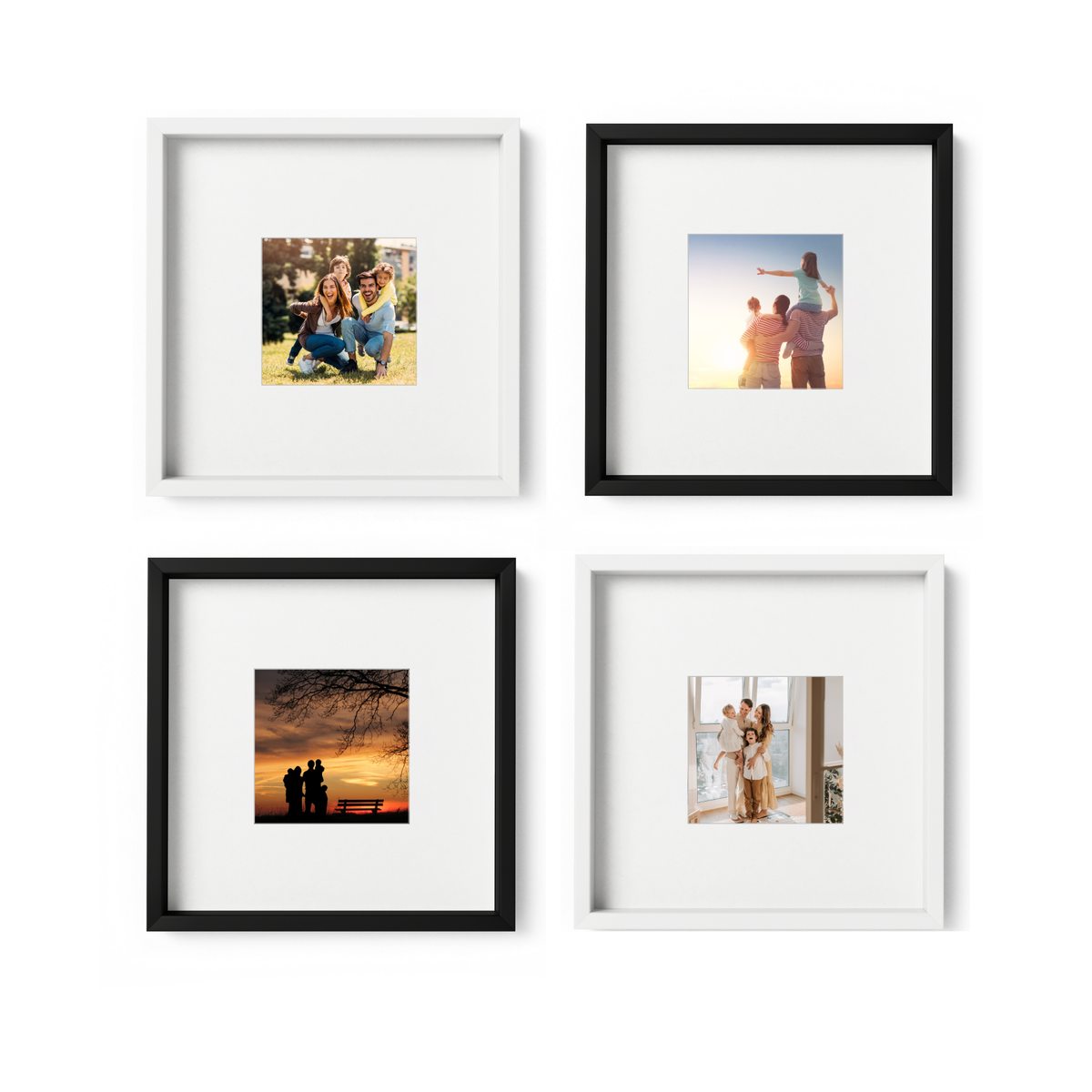 Set of 4 Square Family Photo Frames
