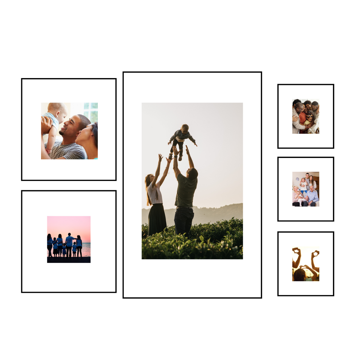 Black Aluminium Frame | Ready to hang | Set of 6