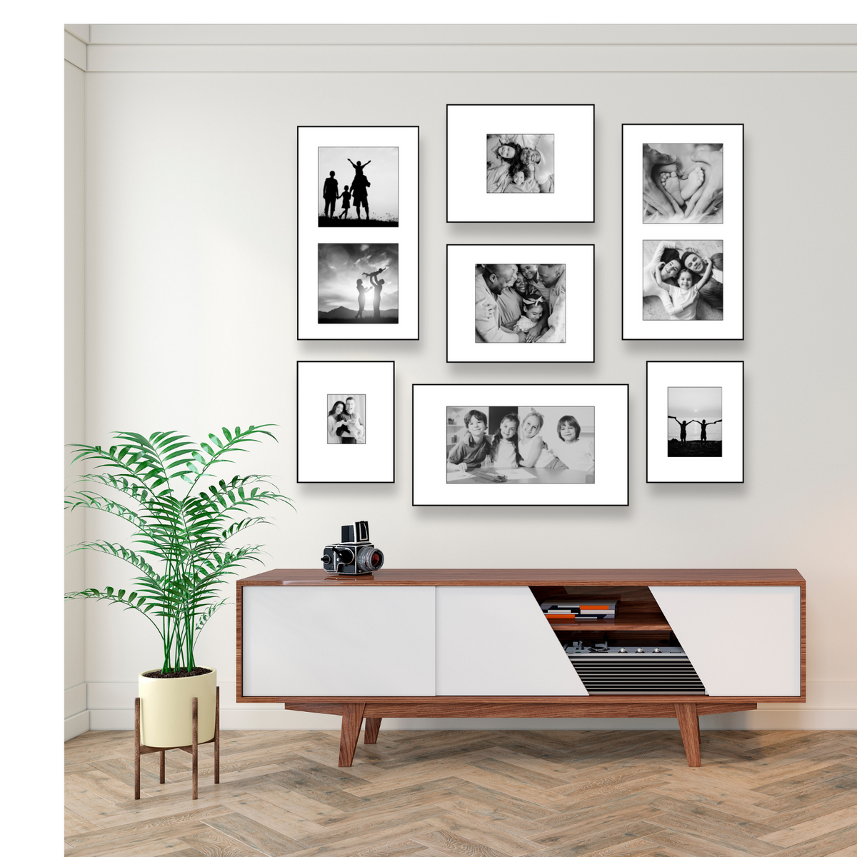 Black Aluminium Frame | Ready To Hang | Set of 7 |