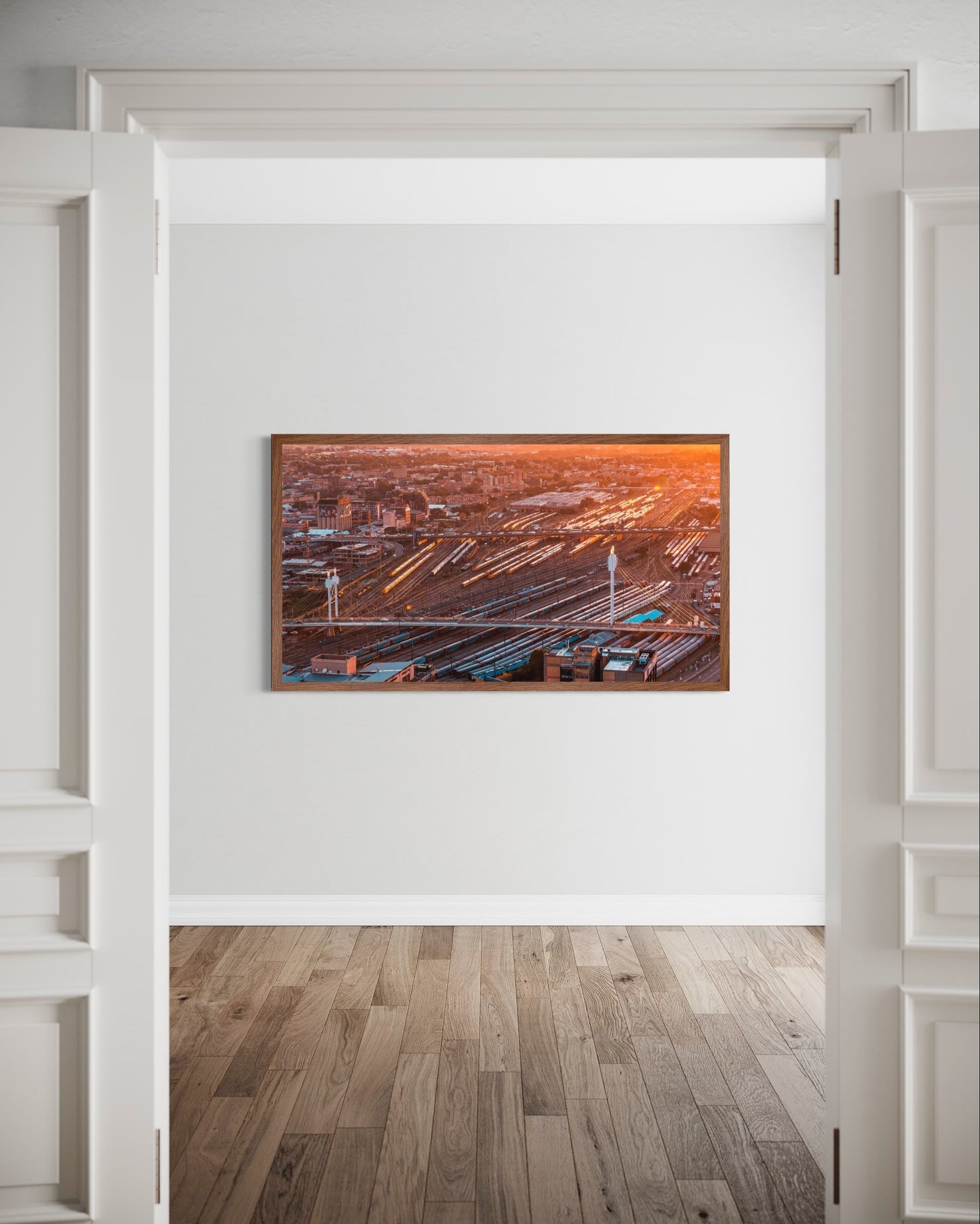 Warm Jozi | Wall art| 30mm deep solid Kiaat wood frame |