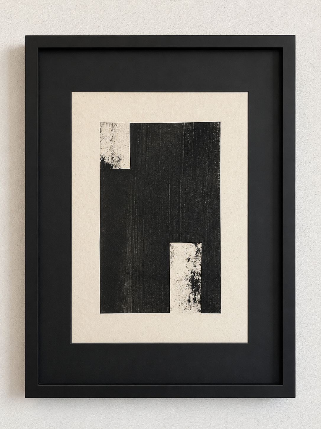Classic picture framing style with matte board and glass