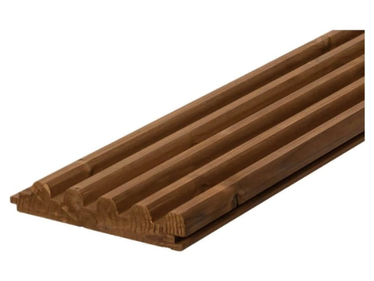 Luna Femma 26x142 thermally modified pine panel, five groove profile