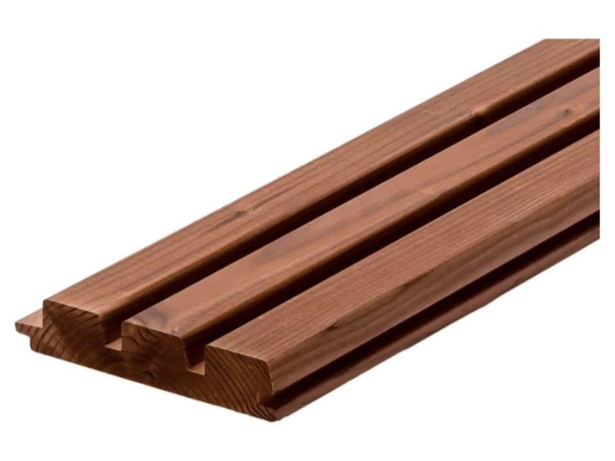Luna Triple 32x140 thermally modified pine panel, triple groove profile