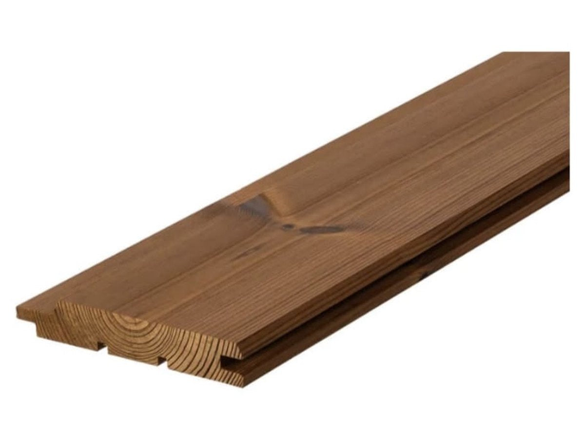 Luna UTV 19x117 thermally modified pine cladding board, flat profile